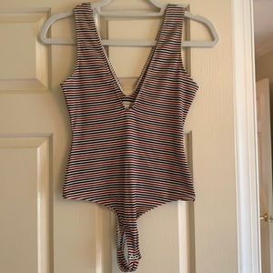Plungeline red white and blue bodysuit from Free People in size Extra Small